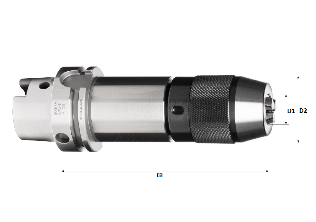 HSK63A 113mm Keyless Drill Chuck (High Accuracy) engineeringsupplies